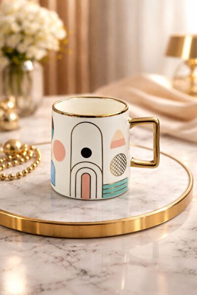 YzHome Acar Luxury Porcelain Gilded Patterned Mug 220ml
