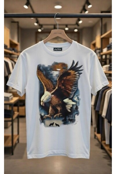 playwear Eagle Printed Tshirt 100% Cotton Regular Fit T-Shirt