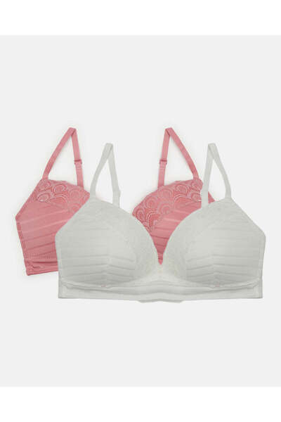 REDTAG عبوة من قطعتين من حمالات الصدر المبطنة بدون أسلاك دانتيل ، ذو ملمس بار...