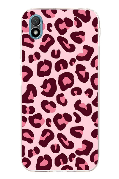 FLAMENKO حافظة هاتف شفافة بنمط الفهد الوردي متوافقة مع هاتف هواوي Y5 2019