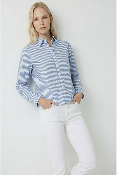 Allyco Long Sleeve Stoned Buttoned Crop Regular Shirt