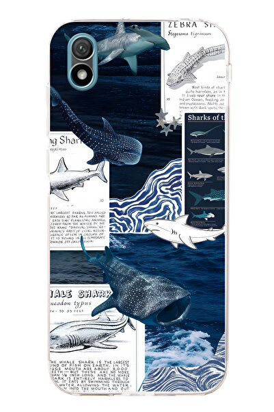 FLAMENKO حافظة هاتف شفافة متوافقة مع هواوي Y5 2019 بتصميم القرش والمحيط