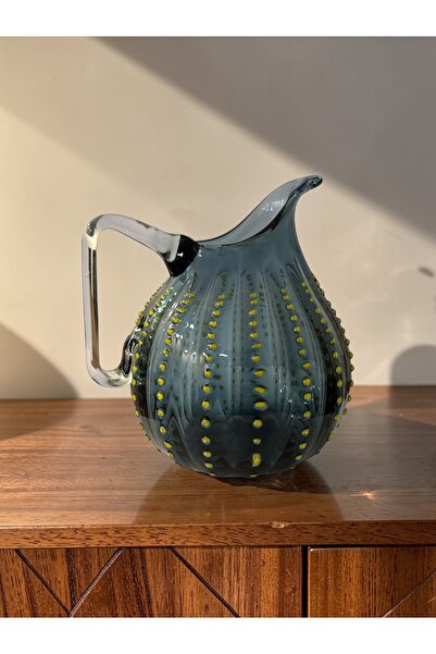 tureks pottery Artisan Üfleme Cam Sürahi – Dekoratif & Servislik Füme