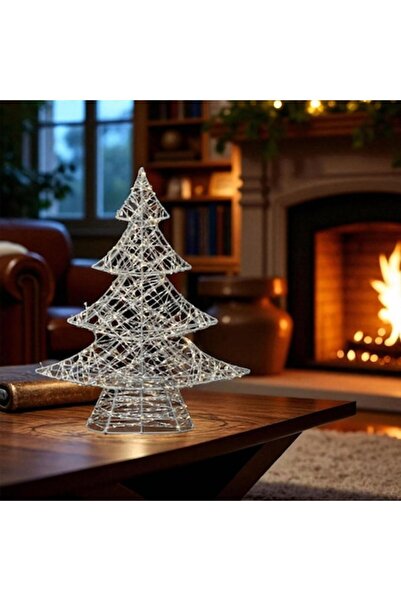 Home Decorațiune metalică pentru brad de Crăciun cu 160 de micro-LED-uri alb ...