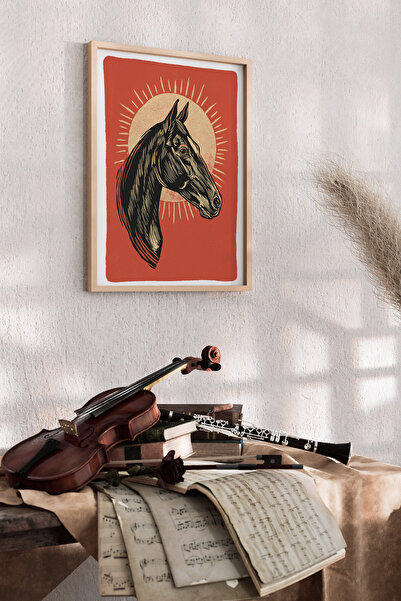 Artiera Ηλιοφωτιζόμενο Προφίλ Αλόγου, Γραφική Τέχνη Διακοσμητικό Σαλόνι - Ζωγ...