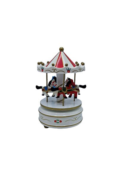 decotoys Carusel muzical alb cu roșu