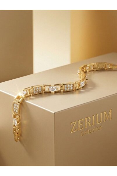 ZERİUM Baget Stone White Zircon Women's Vip Bracelet