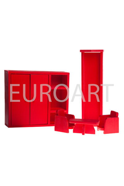 decotoys Mobilier lemn rosu dormitor