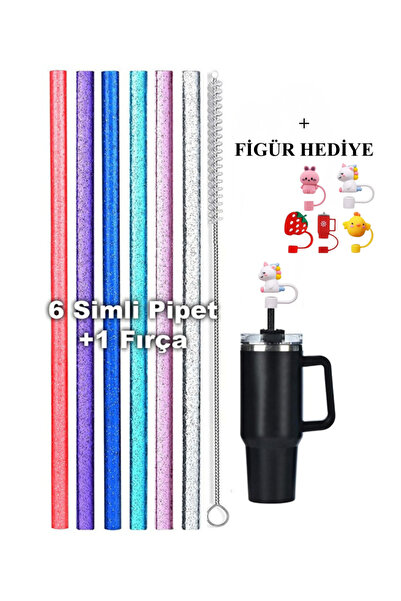 Stanley 1.18 L Quencher Uyumlu Termos Akseasuar Seti Pırıltılı Pipet + 1 Adet...