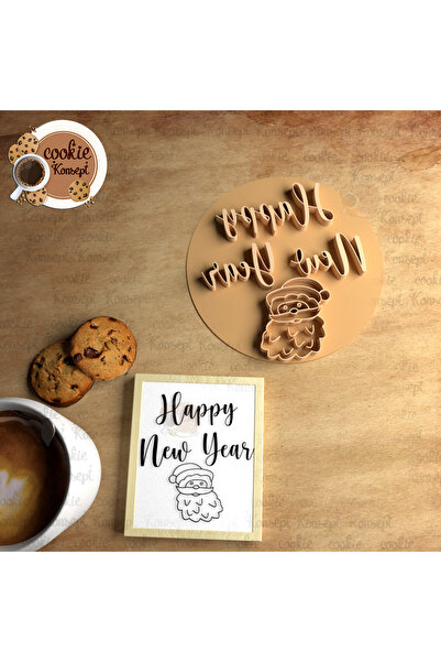 CookieKonsept سنة جديدة سعيدة # 9 |   ختم/شارة متوافقة مع الكوكيز والعجين والطين