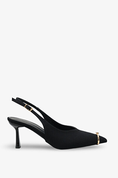 İNNABUTİKK Nonba Women's Heeled Shoes with Accessories - Black Nubuck