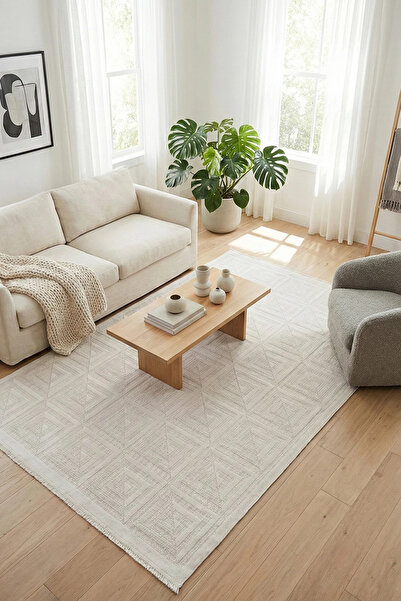 Zetahalı Zeta Carpet Pyramid Soft Textured Modern Carpet