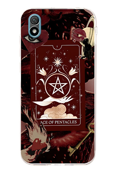 FLAMENKO حافظة هاتف شفافة متوافقة مع هاتف هواوي Y5 2019 بنمط بطاقة التاروت