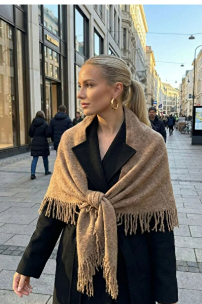 MioArt Șal de umăr din tricotaj cu design triunghiular