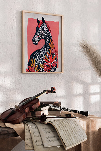 Artiera Κοραλί ζωγραφική στο χέρι με σχέδιο αλόγου, με μοτίβο λουλουδιών - Ζω...