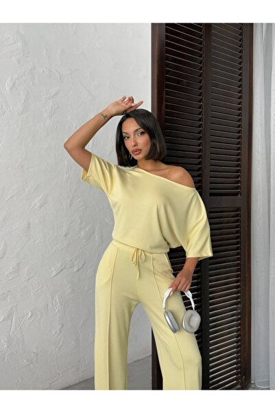 Modayakamoz Bluză și pantaloni pentru femei, cu mâneci Isla, decolteu bărcuță...