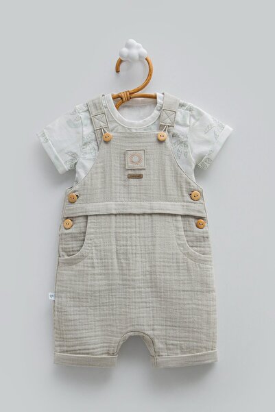 Caramell Free Boy Double Jumpsuit for Ages 3-18 Months - Green