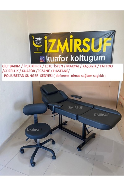 kuaforkoltugum 1 SEDYE 1 AMASÖRLÜ TABURE SİYAH SİYAH AYAK