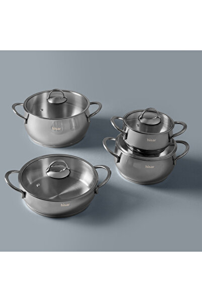 Hisar Verona 8 Piece Steel Cookware Set
