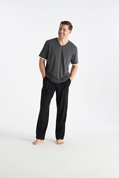 U.S. Polo Assn. 26Y Men's Anthracite Melange Pajama Set