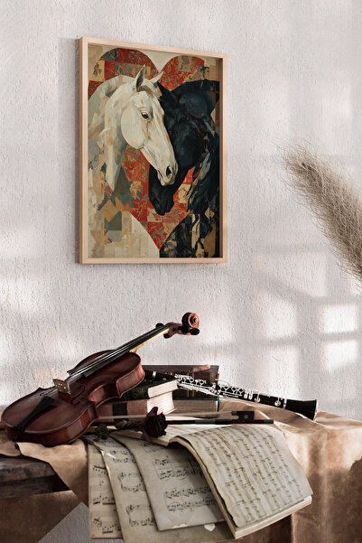 Artiera Εικόνα αλόγου με γεωμετρική υφή, έθνικ διακοσμητικός διάδρομος - Ζωγρ...