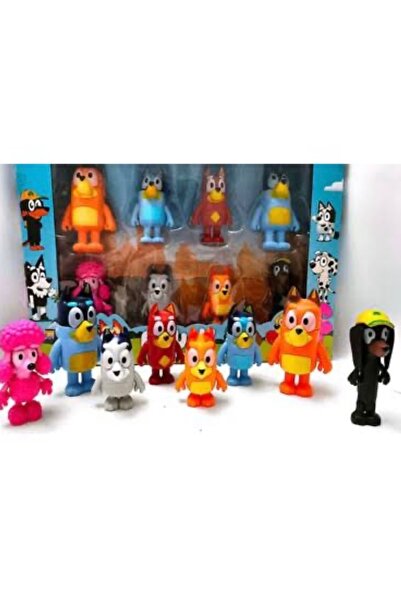 BC Bluey ve Ailesi Şekil Seti Bluey Bingo Bandit Baba + Chilli Anne