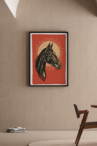 Artiera Ηλιοφωτιζόμενο Προφίλ Αλόγου, Γραφική Τέχνη Διακοσμητικό Σαλόνι - Ζωγ...