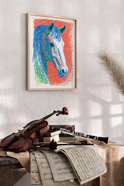 Artiera Ζωγραφική εικόνα αλόγου σε ζωηρά χρώματα, μοντέρνο διακοσμητικό παιδι...