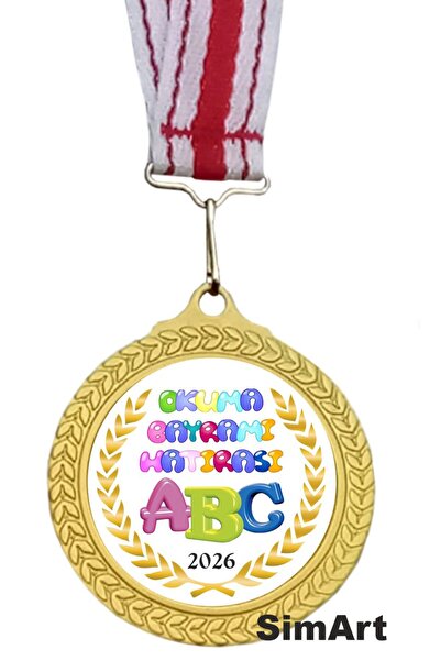 Madalya Okuma Bayramı Madalyası Standart Baskılı Altın TRMDK300