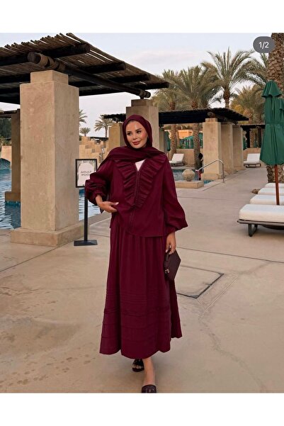 Sara Deluxe Tesettür Top and Skirt Set - Stylish and Elegant Skirt Combinatio...