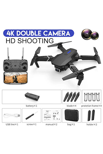 Vivendo Drona inteligenta E88 Pro cu camere 4K, control wireless si gestual, ...