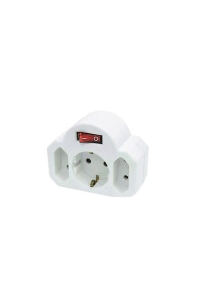 Home NVK 3/WH Socket with Switch, White, 3 Sockets, IP20