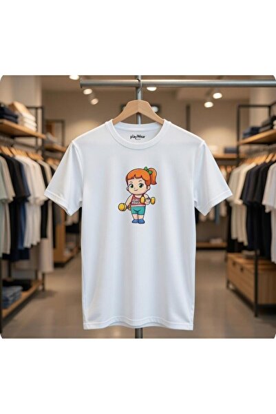 playwear Γυναικείο μπλουζάκι με στάμπα αλτήρων, 100% βαμβάκι, κανονική εφαρμο...