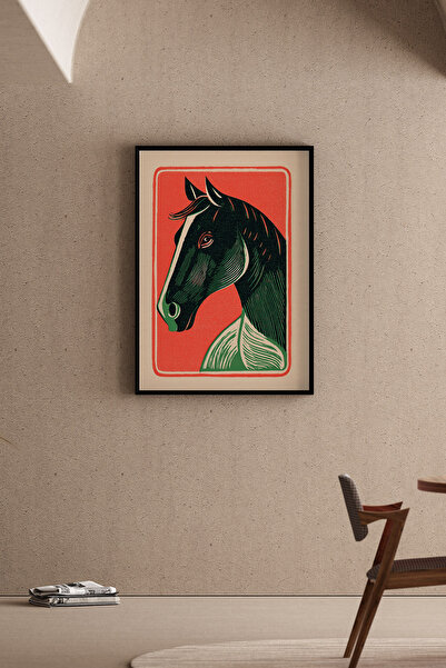 Artiera Εικονογράφηση Μαύρου Αλόγου, Διακοσμητικό Σαλόνι Μοντέρνας Τέχνης - Ζ...