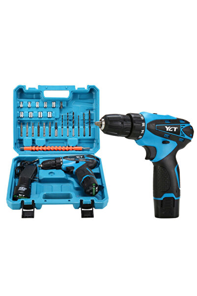 Vivendo Complete Kit Vivendo® 12V Cordless Drill, 2 Li-Ion Batteries, Rapid C...