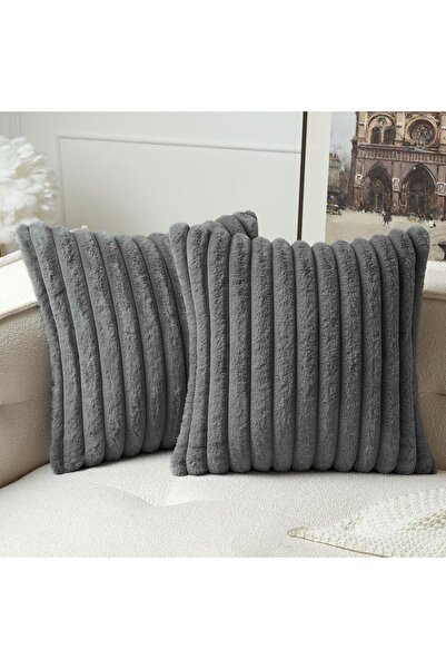 Dotail Set of 2 MIULEE decorative pillowcases, plush velvet, 50 x 50 cm, soft...