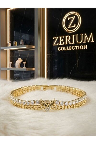 ZERİUM Women's Vip Bracelet with Zircon Stone and Angel Figure