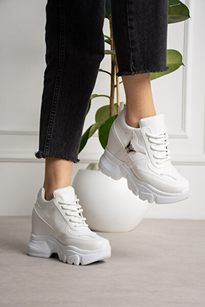 LEYDİ SHOES BETİS ΛΕΥΚΑ ΑΘΛΗΤΙΚΑ ΠΑΠΟΥΤΣΙΑ ΜΕ ΚΡΥΦΟ ΤΑΚΟΥΝΙ