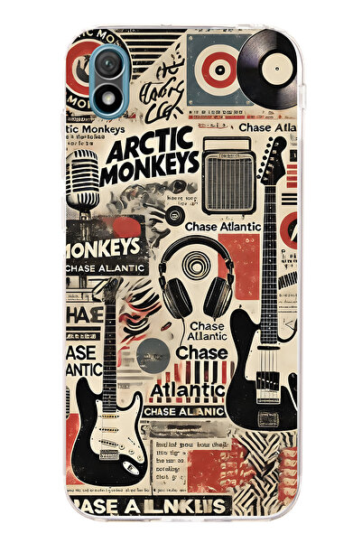 FLAMENKO حافظة هاتف شفافة متوافقة مع هاتف هواوي Y5 2019 بنمط مزيج الموسيقى