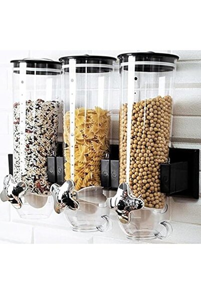 Other Wall-mounted triple dispenser for grains and dry foods with built-in tr...