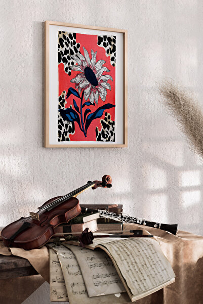 Artiera Εικόνα λουλουδιών ζωγραφισμένη στο χέρι από κοράλλια, δώρο για τη γιο...