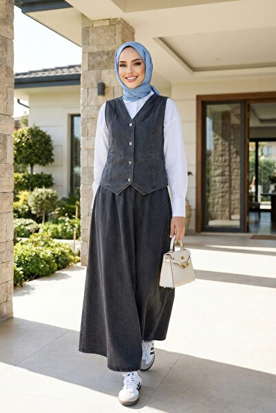 Hb Harma Time Butik Set de două piese pentru femei: fustă tunică neagră din d...