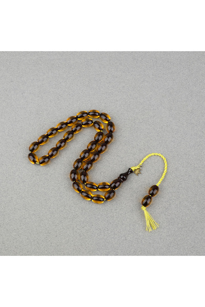 LapisDo سبحة صلاة من حجر العنبر الناري أوماري، مقطوعة بشكل بيزي، بنظام إماميل...