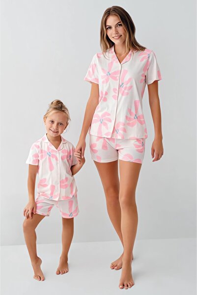 Rolypoly Guler tip cămașă, Set pantaloni scurți pentru mamă și fiică, (Vândut...