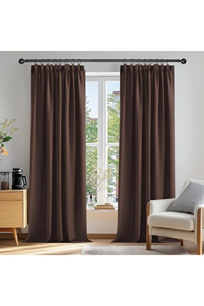 Dotail Set of 2 Miulee curtains, blackout, thermal insulation, curtain rod at...