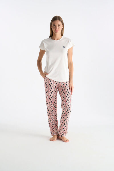 U.S. Polo Assn. Γυναικείο Σετ Πιτζάμες Εκρού 26Y