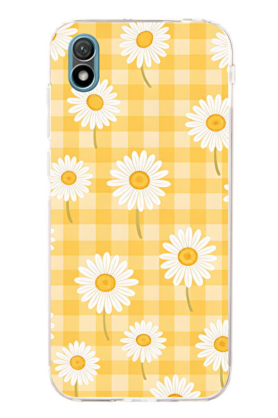 FLAMENKO حافظة هاتف شفافة متوافقة مع هاتف هواوي Y5 2019 باللون الأصفر المربعا...