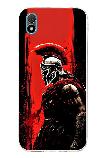 FLAMENKO حافظة هاتف شفافة متوافقة مع هاتف هواوي Y5 2019 بنمط واريور سبارتا