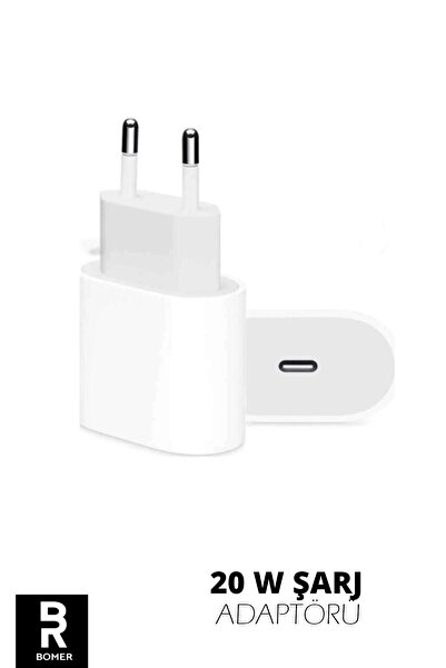 BOMER 20W IPHONE UYUMLU HIZLI ŞARJ BAŞLIĞI TYPE-C USB-C ADAPTÖR BEYAZ