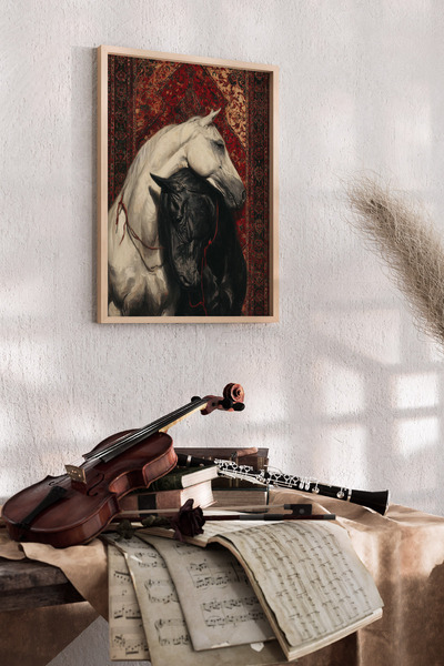 Artiera Εθνική εικόνα αλόγου σε μπορντό χαλί, διακοσμητικός διάδρομος γραφείο...